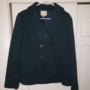 NWOT Green Loft textured pea coat